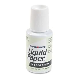 Liquid Paper Stock Colors Correction Fluid, .6 Ounce, Ledger Green PAP56701 by Correction Supplies