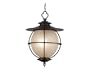 Kenroy Home 70273CML Vidalia Hanging Lantern with Light Amber Linen Glass Shade, Camel