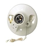 ACE PORCELAIN LAMPHOLDER WITH PULL CHAIN AND GROUNDED