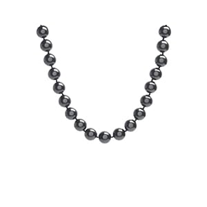 14k Yellow Gold 14mm Black Masami Shell Pearl Necklace with Ball Clasp,18 by