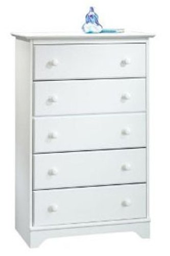 Child Craft by Sauder Falls Village Five Drawer Chest, White