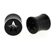 Black Acrylic Double Flare Plug - Hallow Star - 5/8 inches - Sold as a Pair