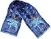 Indigo Cats Silk Scarf with Sequins by Laurel Burch