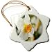 Bright Daffodil Flower - White Flowers - Spring Photography - 3 Inch Snowflake Porcelain Ornament