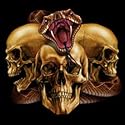 Skulls and Snake T-shirt, Death T-shirts, Hardcore Gothic T-shirts
