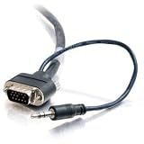 C2G / Cables to Go 40175 15 Feet Plenum-Rated HD15 SXGA + 3.5mm M/M Monitor Cable with Rounded Low Profile Connectors