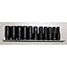 Westward 4PRC4 Impact Socket Set, 1/2 Dr, SAE, 6 Pt, 11 Pc