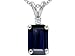 1.27 cts Genuine Emerald Cut Sapphire and Diamond Pendant - 14kt White or Yellow Gold