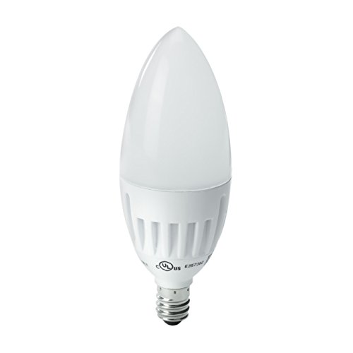 Kobi Electric K8L7 6-watt = 45-Watt Straight Tip Candle LED 5000K Cool White Indoor Candelabra Light Bulb, Dimmable