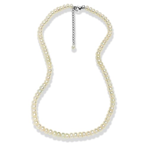 Valero Pearls Valero Classics Damen-Halskette S&uuml;&szlig;wasser-Zuchtperlen wei&szlig; ca. 6,0-7,0 mm 43 Preisvergleich