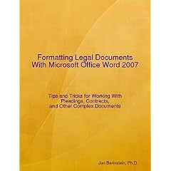 Formatting Legal Documents With Microsoft Office Word 2007