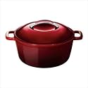 KitchenAid 4-1/2-Quart Cast-Iron Round Casserole, Garnet