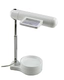 Normande Lighting GP3-769A-WH 13W Daylight Spectrum Desk Lamp with Magnifier and Organizer Base, White