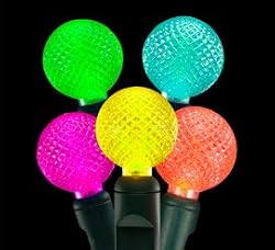Set of 35 LED Multi-Color G12 Berry Fashion Glow Christmas Lights - Green Wire