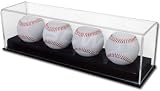 BCW Deluxe Acrylic (4) Baseball Holder Display - Sports Memoriablia Display Case - Sportscards Collecting Supplies