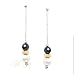 MILLE LUCCI: *BINGLE BANGLE GOLD VERMEIL EQUINOX PEARLE EARRINS