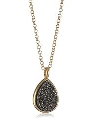 Marcia Moran "Illume" 18k Gold-Plated Titanium Druzy Small Drop Pendant Necklace
