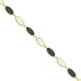 14K Gold Onyx & Created Opal Bracelet Jewelry 8.5"
