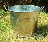 Zinc Galvanised Metal Planter Pot with Handles