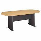 Bush Furniture Racetrack Conference Table, Savannah Beech/Slate