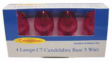 Celebrations Lighting UYRYL612 C7 Replacement Bulb Pink (Pack of 10)