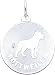 rottweiler10  - 14K White Gold Engraveable Rottweiler Disc Charm