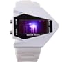 Orologio LED Luce Digitali Sport Plastica Orologio Da Polso al Quarzo Bianco
