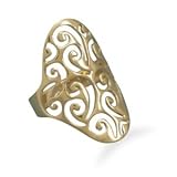 14K Gold Over Sterling Silver Filigree Design Ring, 8