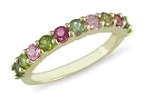 1 1/3 Carat Multi-Colored Tourmaline 14K Yellow Gold Ring