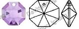 Crystal Purple Octagon 30% Lead Color Faceted Sphere 14 mm # 1050-14