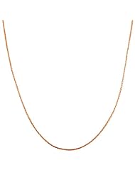 14 Karat Pink Gold Diamond Cut Square Wheat Chain (0.7mm, 16 inch)