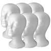 (6 Pack) Styrofoam Model Heads w/ "Stabili-Base" Design by 3rd Power - Hat Wig Foam Mannequin