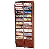 20 Pocket Magazine Wall Rack - Available in Three Finishes (Dark Red Mahogany) (48