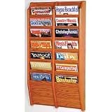 14 Pocket Magazine Wall Rack - Medium Oak Finish (Medium Oak) (36