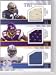 2009 SP Threads Tri Threads #DPS Tony Dorsett / Adrian Peterson / Barry Sanders - Cowboys / Vikings / Lions (Piece of Authentic Jersey - Serial #d to 99) (Football Cards)