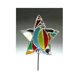 Star Lawn Ornament of Stained Glass, Multi Blues by Wisconsinmade
