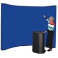 The Show 'N Rise - Curved Tabletop Display 10' Floor Trade Show Display with Free Hard-sided Carrying Case on Wheels , Velcro Receptive