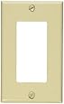 Leviton 80401-I 1-Gang Decora/GFCI Device Decora Wallplate, Standard Size, Thermoset, Device Mount, Ivory