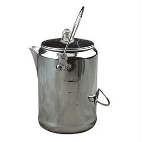 Click here to buy Coffee Pot, Aluminum, 9 Cup, Rust Resistant by Coleman.