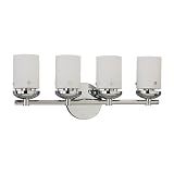 Sea Gull Lighting 40046-05 Bliss Four-Light Vanity, Chrome Finish with Cased Opal Etched Glass