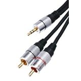 HQ 5 Metre 3.5mm to 2 x Phono Plugs Gold Metal Cable from Cable Mountain