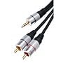 HQ 5 Metre 3.5mm to 2 x Phono Plugs Gold Metal Cable