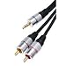HQ 1 Metre 3.5mm jack to 2 x Phono Plugs Gold Metal Cable  from Cable Mountain