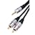 HQ 3 Metre 3.5mm Jack to 2 x RCA Phono Plugs Gold Metal Cable