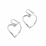 Bridge Jewelry Sterling Silver Twist Open Heart Earrings - Silver