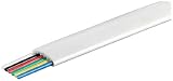 Wentronic 6 adrig Telefonflach-Kabel 100 m Rolle wei&szlig;/wei&szlig;