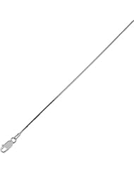 Silver with Rhodium Finish 1.2mm wide Diamond Cut Octagonal Snake Chain with Lobster Clasp