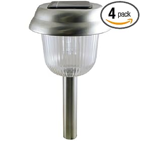 Woods Industries 93004 Moonrays Dover 4 Pack of Pewter Solar Fixtures