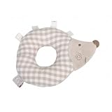 Tuc Tuc Light Grey Porcupine. Round Soft Baby Rattle and Teething Toy. Natural Collection.