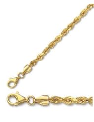 22" 14K Yellow Gold 3.5mm (1/7") Polished Solid Diamond Cut Royal Rope Chain w/ Pear Shape Clasp
